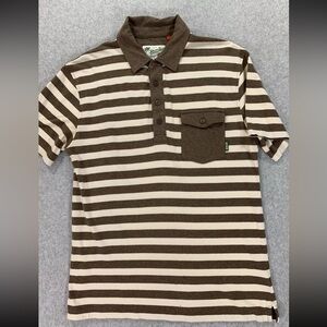 Howler Brothers Cotton Striped Short Sleeve Polo Shirt